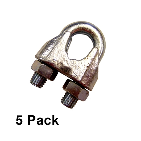 US CARGO CONTROL 1" Zinc Plated Malleable Wire Rope Clip (5 pack) MWRC1-5PK